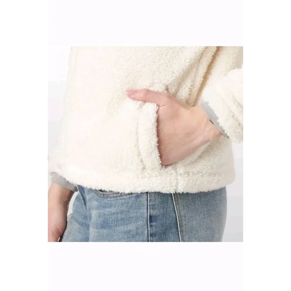 Marine Layer Lost And Found Pristine Sherpa Jacket Sz Large Cream Ivory Full Zip